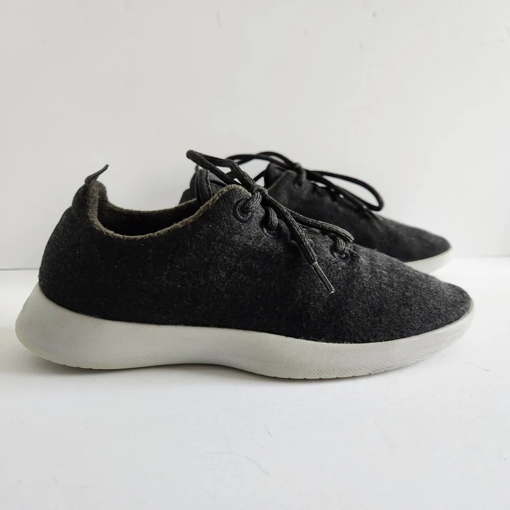 Allbirds Lace-Up Merino Wool Runners In Dark Gray, Mens Size 9